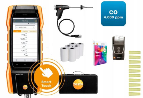 ANALIZATOR SPALIN TESTO 300 Z DRUKARKĄ DOTYKOWY CO