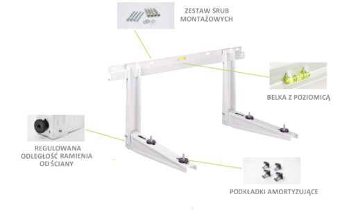 Wspornik, uchwyt, podstawa klimatyzacji 120kg 420mm Rodigas MS230