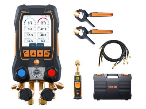 Elektroniczna oprawa zaworowa Testo 558s Zestaw Smart Vacuum z wężami do napełniania
