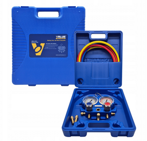Zestaw manometrów do chłodnictwa i klimatyzacji VALUE VMG-2-R32/R-410a/R-407c/R-134