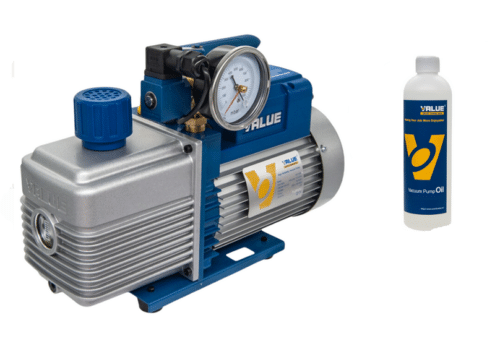 Pompa próżniowa  dwustopniowa z elektrozaworem i wakuometrem VALUE VE2100NSV 283 l/min