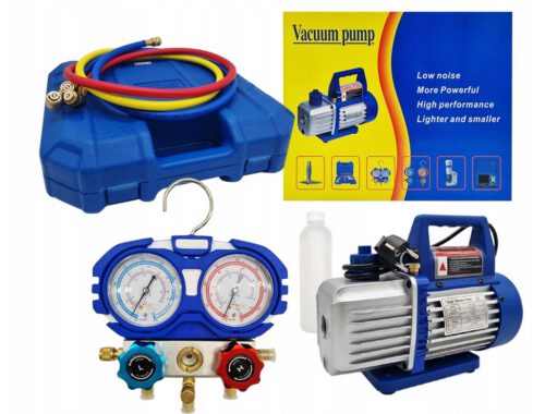 Pompa próżniowa SPV125 + Manometry R32 R410A - Zestaw do klimatyzacji
