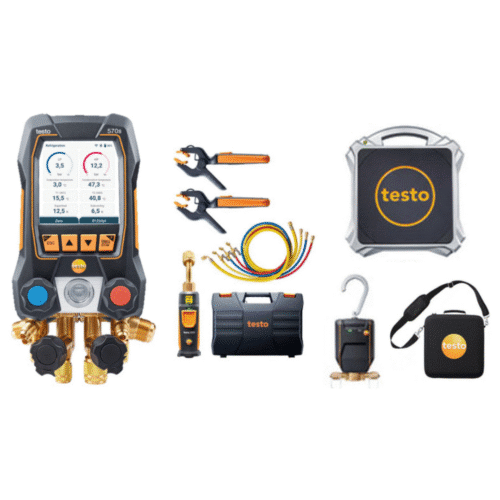 Elektroniczna oprawa zaworowa Testo 558s Zestaw Smart Vacuum z wężami do napełniania i wagą do czynnika chłodniczego