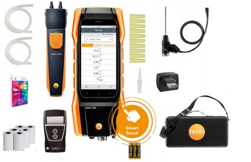 Analizator spalin Testo 300  zestaw z drukarką, SmartSondą testo 510i + detektor Senco CO  (4000 ppm)